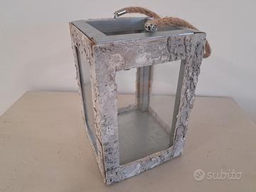 BRANDANI Lanterna in Legno di Betulla e vetro