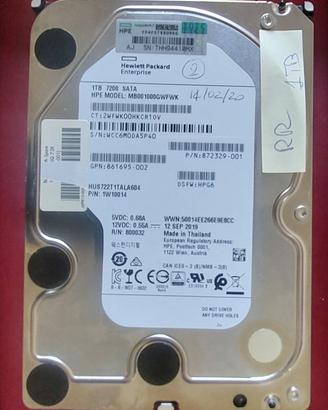 HDD 3.5” HP Enterprise 1TB   7200 rpm   