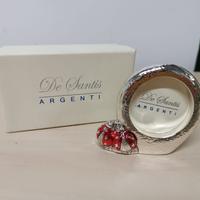 Piccola cornice placcata argento con 2 coccinelle