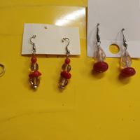 Orecchini "Alta Bigiotteria" Pietre Dure Rosse