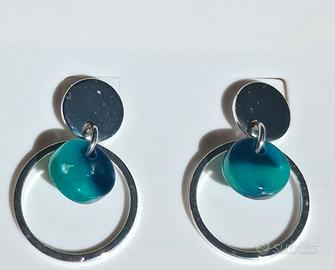 ORECCHINI ARGENTO VERDI