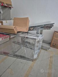 Sgabelli acciaio e legno