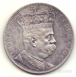 ITALIA ERITREA 1896- SPL Tallero 5 Lire argento #W