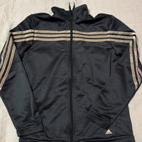 Felpa Adidas Nera con Bande Oro - Taglia M donna