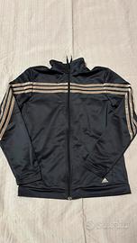 Felpa Adidas Nera con Bande Oro - Taglia M donna