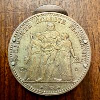 tagliasigari in argento dentro moneta da 5 franchi