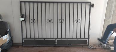 Cancello ferro pieno artigianale 227x150cm 