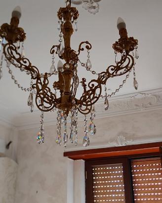 Applique e lampadario ottone originale