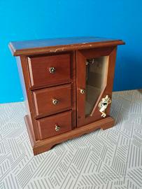 Portagioie vintage in legno con carion