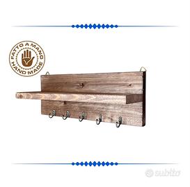 APPENDICHIAVI IN LEGNO CON MENSOLA FATTO A MANO