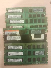 RAM DDR2 9X1GB DDR3 4 GB PC FISSO TRATABILI