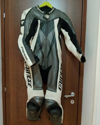 Tuta in pelle da moto completa Dainese taglia 46 