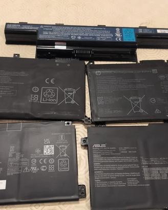 Lotto 7x Batterie al litio usate 11,5V Li-ion