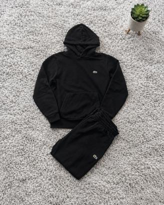 Tuta completa Lacoste nera con cappuccio
