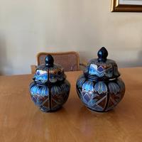 Coppia vasi potiche ceramica vintage italiana
