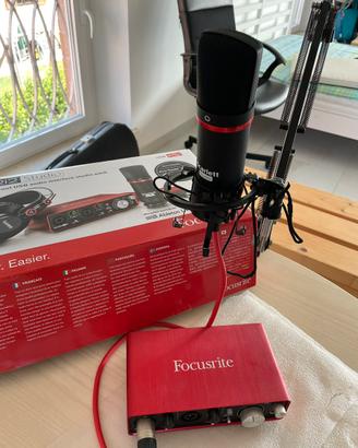 Microfono Focusrite + pannello fonoassorbente