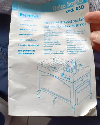 Lettino da campeggio marchio Brevi colore blu