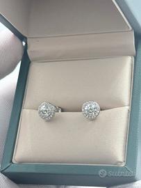 Orecchini lobo in argento925 con moissanite 0.50