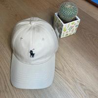 Berretto beige Polo Ralph Lauren con logo ricamato