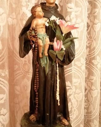 Statua in cartapesta Sant'Antonio Abate  fine 800