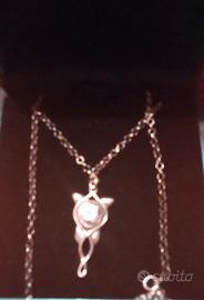 Collana stella elfica in argento e metista L45 cm