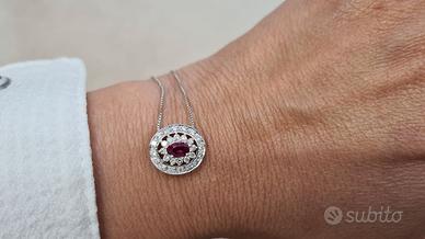 Catena con Ciondolo Rubino e Diamanti Davite e Del