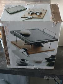  Set pietra ollare da cucina con base in legno