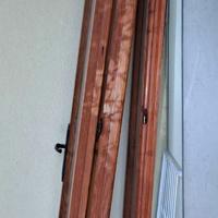 Porte finestre legno Douglas maniglie ottone