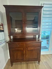 Credenza stile arte povera in legno tinto noce