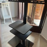 Supporto tv metallo con base in vetro