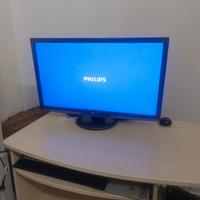 monitor philips 27 pollici più scrivania pc 