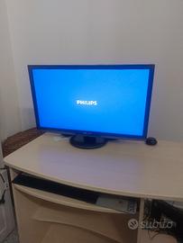 monitor philips 27 pollici più scrivania pc 