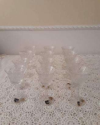 12 Calici VIno Cristallo di Boemia/Bohemia Vintage