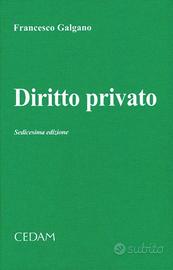 Diritto privato Galgano XVI ed. CEDAM rilegato