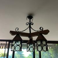 Lampadario ferro battuto