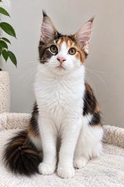 Maine Coon femmina Naïs - tartaruga nera con bianc
