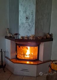 fuoco camino  a legna con vetro 