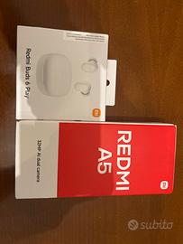 Redmi A5 nero sigillato più auricolari