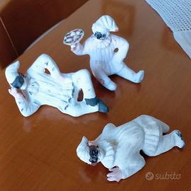 Tris Statuette Pulcinella in Terracotta
