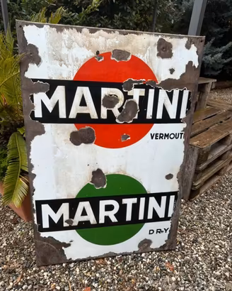 Insegna Martini smaltata doppia