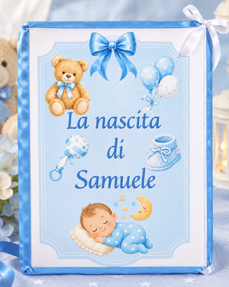 Libro bomboniere interamente personalizzabile.