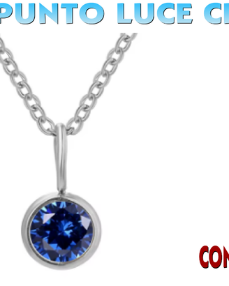 Parure collana orecchini punto luce cristallo blue