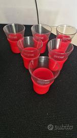x collezionisti 6 bicchieri Estathe vetro e gomma 