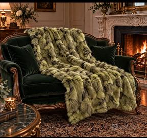 Coperta/ plaid di coniglio color pistacchio