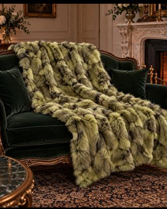 Coperta/ plaid di coniglio color pistacchio