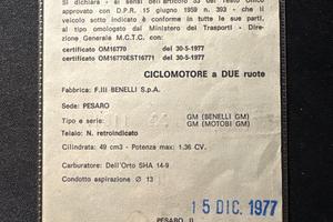 Libretto Benelli Gm 50 da "collezione"
