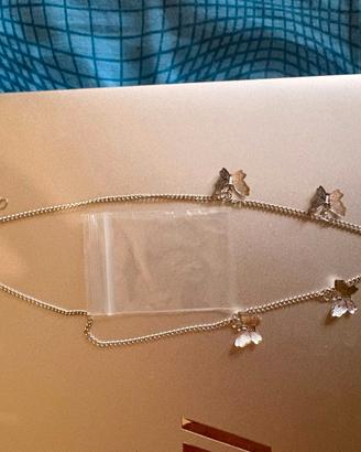 collana con 5 farfalle argento