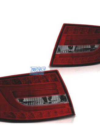 FANALI PER AUDI A6 C6 04-08 SEDAN LED ROSSO AFFUMI