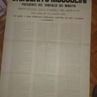 Discorso di Benito Mussolini alla camera dei deput