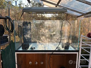 Acquario marino in vetro extrachiaro completo